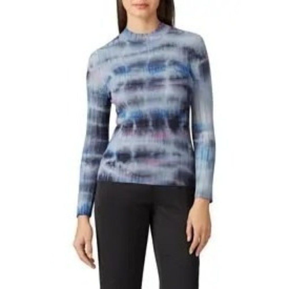 Ply-Knits Printed Fukase Sweater Ribbed Tie-Dye Size L